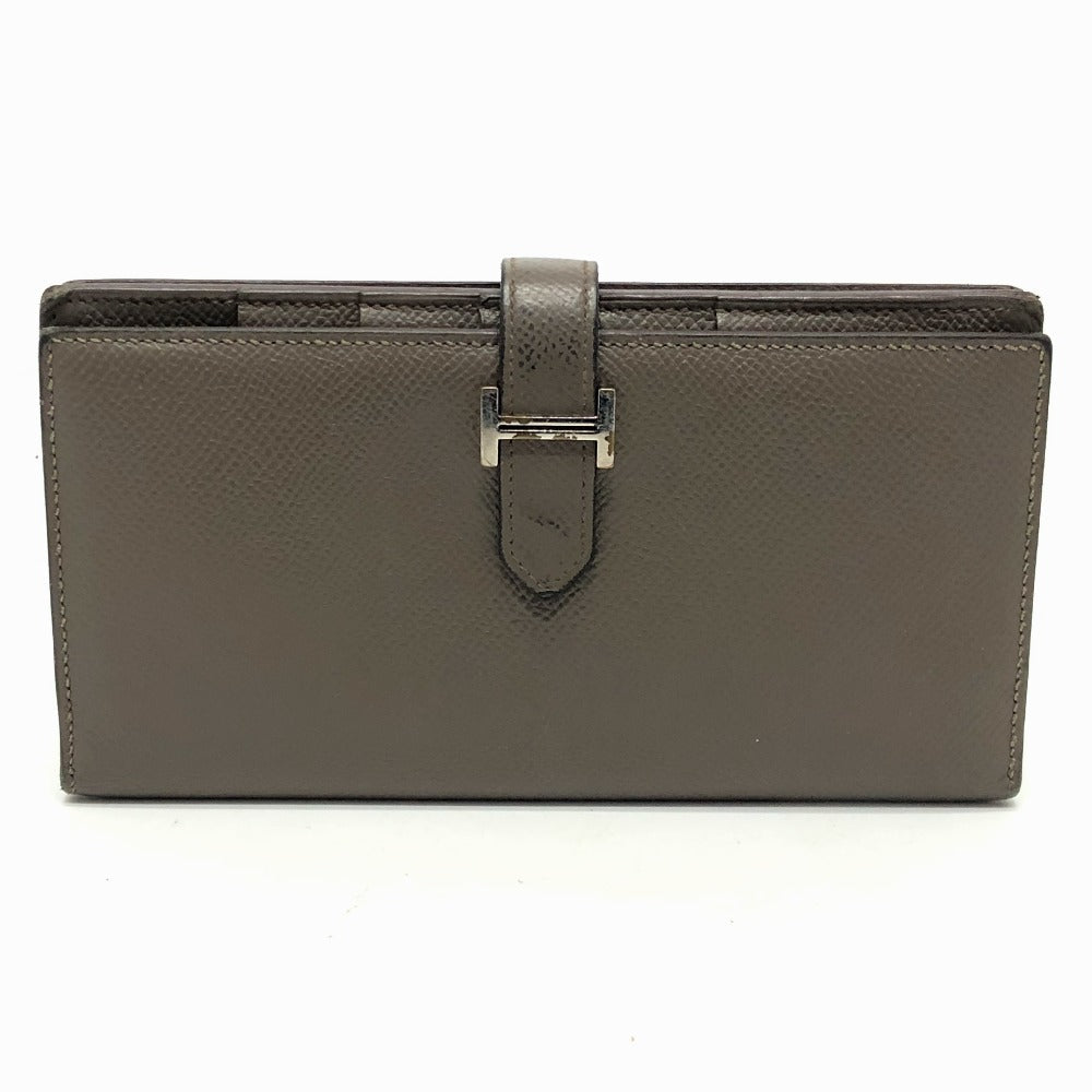 HERMES Long Wallet Purse Epsom Gray type HMetal Beansufla Women Used