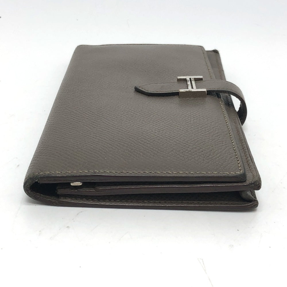 HERMES Long Wallet Purse Epsom Gray type HMetal Beansufla Women Used