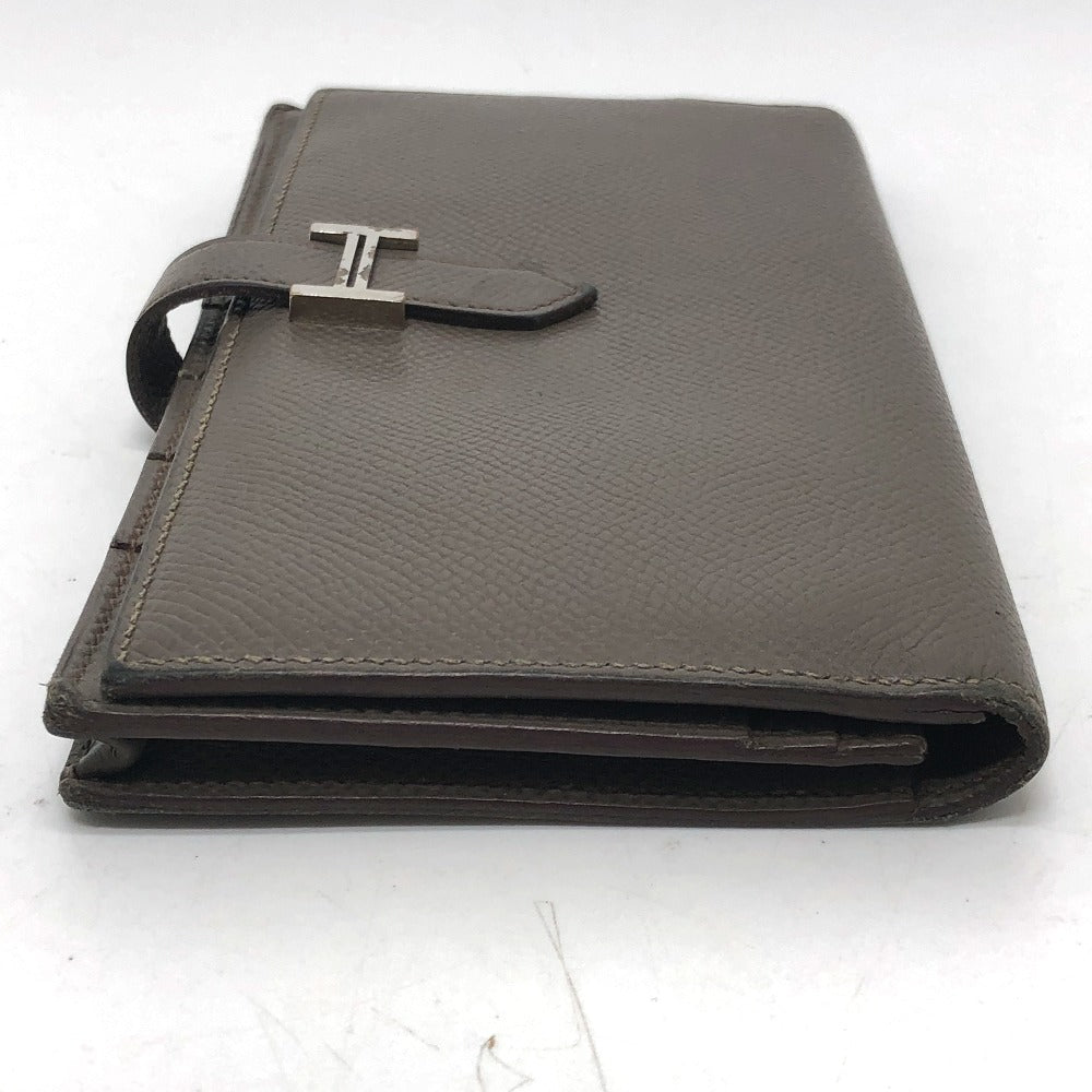 HERMES Long Wallet Purse Epsom Gray type HMetal Beansufla Women Used