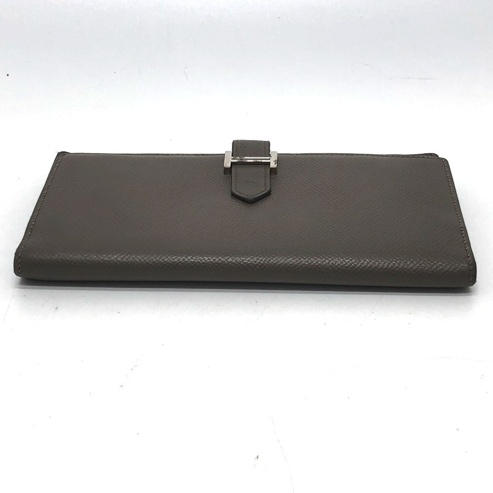 HERMES Long Wallet Purse Epsom Gray type HMetal Beansufla Women Used