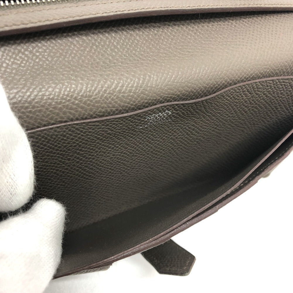HERMES Long Wallet Purse Epsom Gray type HMetal Beansufla Women Used