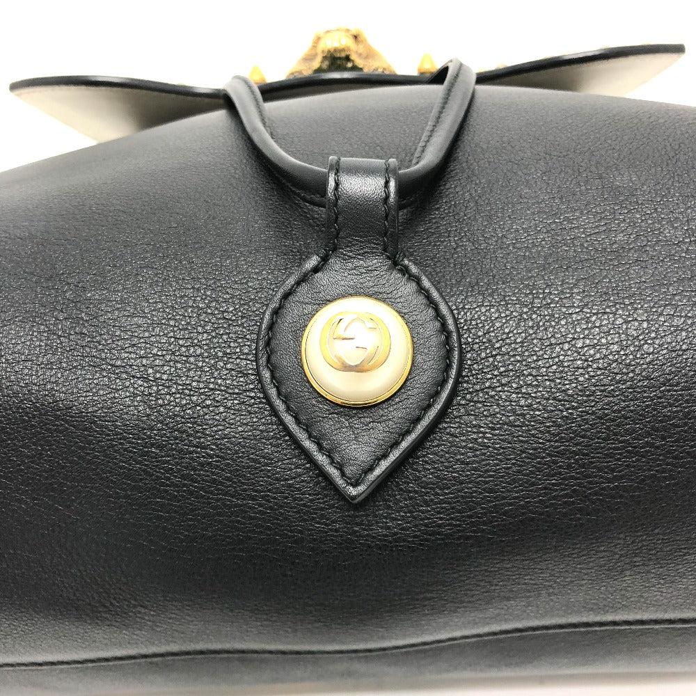 GUCCI Backpack 432266 leather black Studs Animalie Women Used