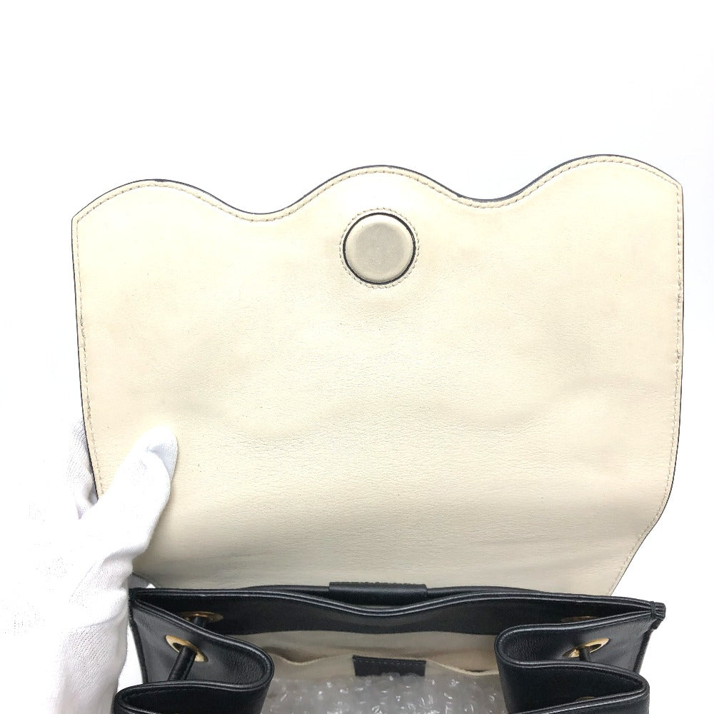 GUCCI Backpack 432266 leather black Studs Animalie Women Used
