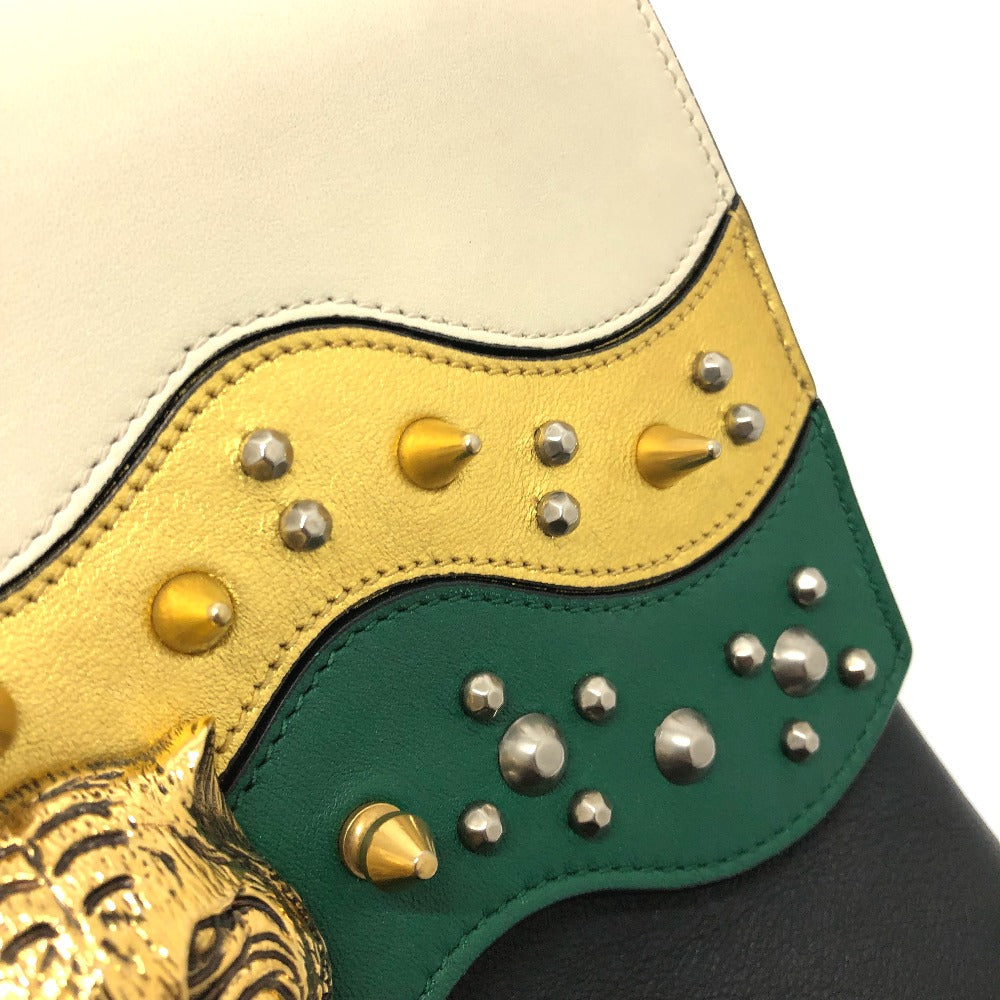 GUCCI Backpack 432266 leather black Studs Animalie Women Used