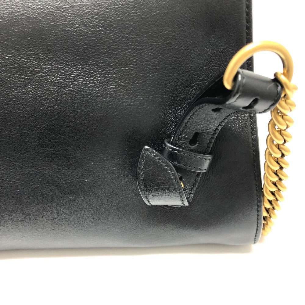 GUCCI Backpack 432266 leather black Studs Animalie Women Used