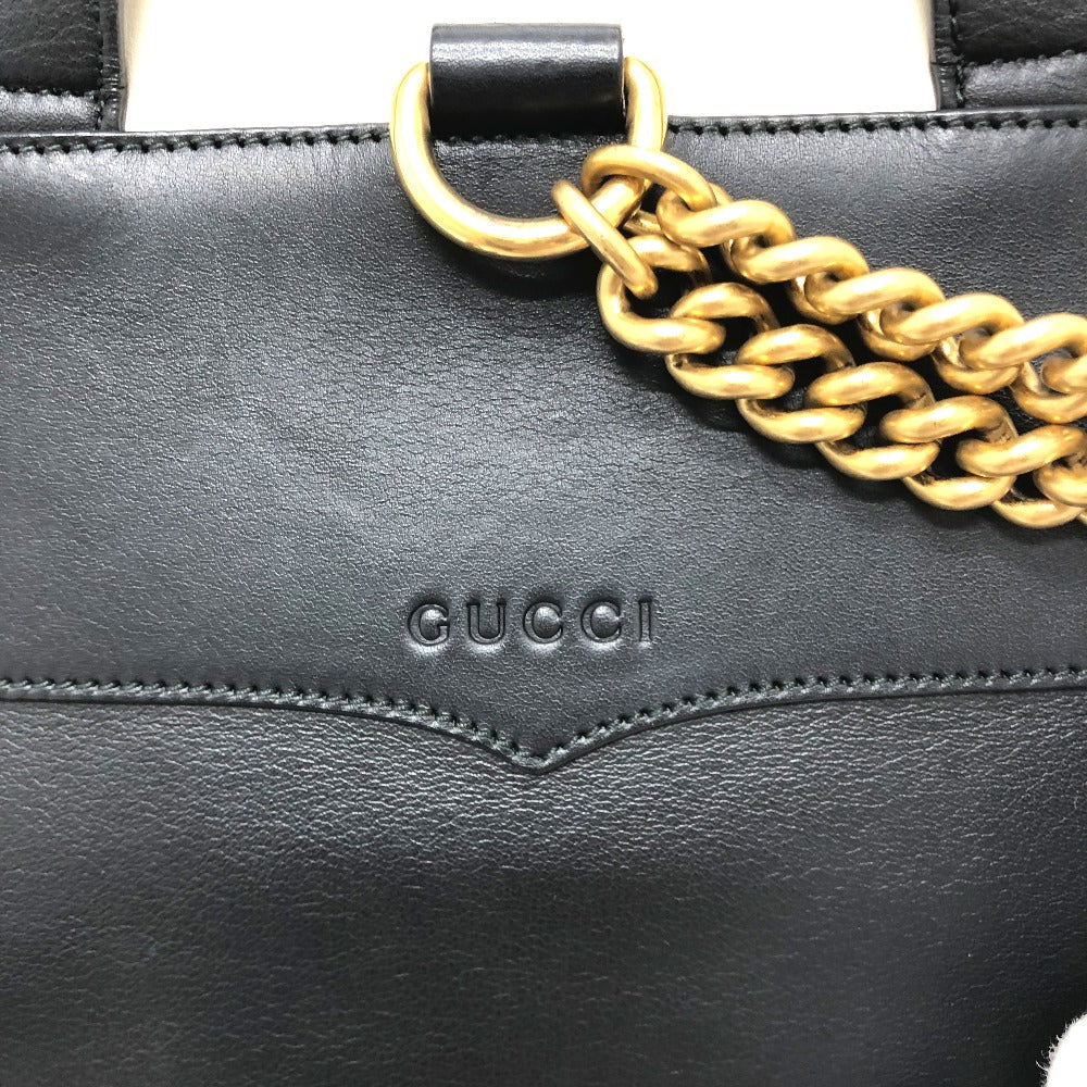 GUCCI Backpack 432266 leather black Studs Animalie Women Used
