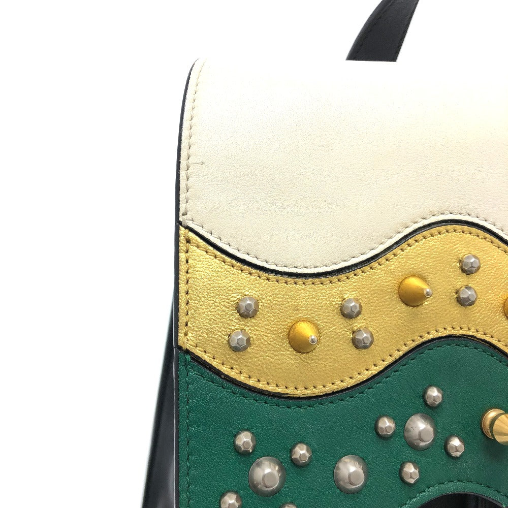 GUCCI Backpack 432266 leather black Studs Animalie Women Used