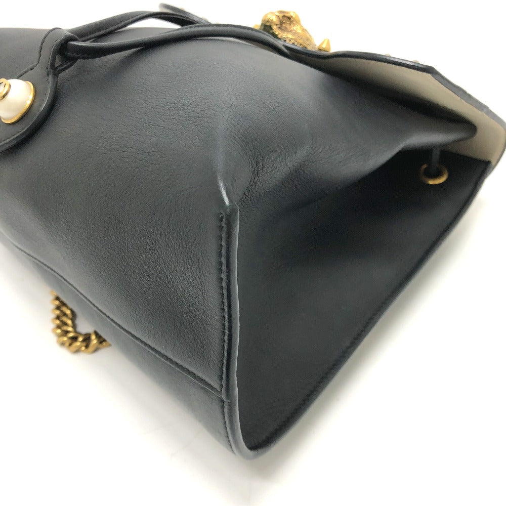 GUCCI Backpack 432266 leather black Studs Animalie Women Used