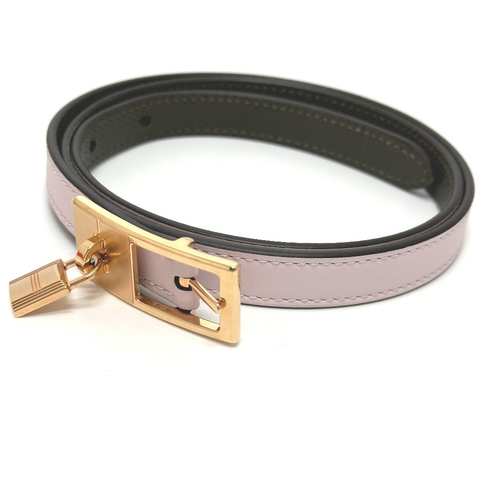HERMES belt Vaux Swift, Epsom pink/khaki Cadena/fashion accessories Lucky 15 PM Women Used