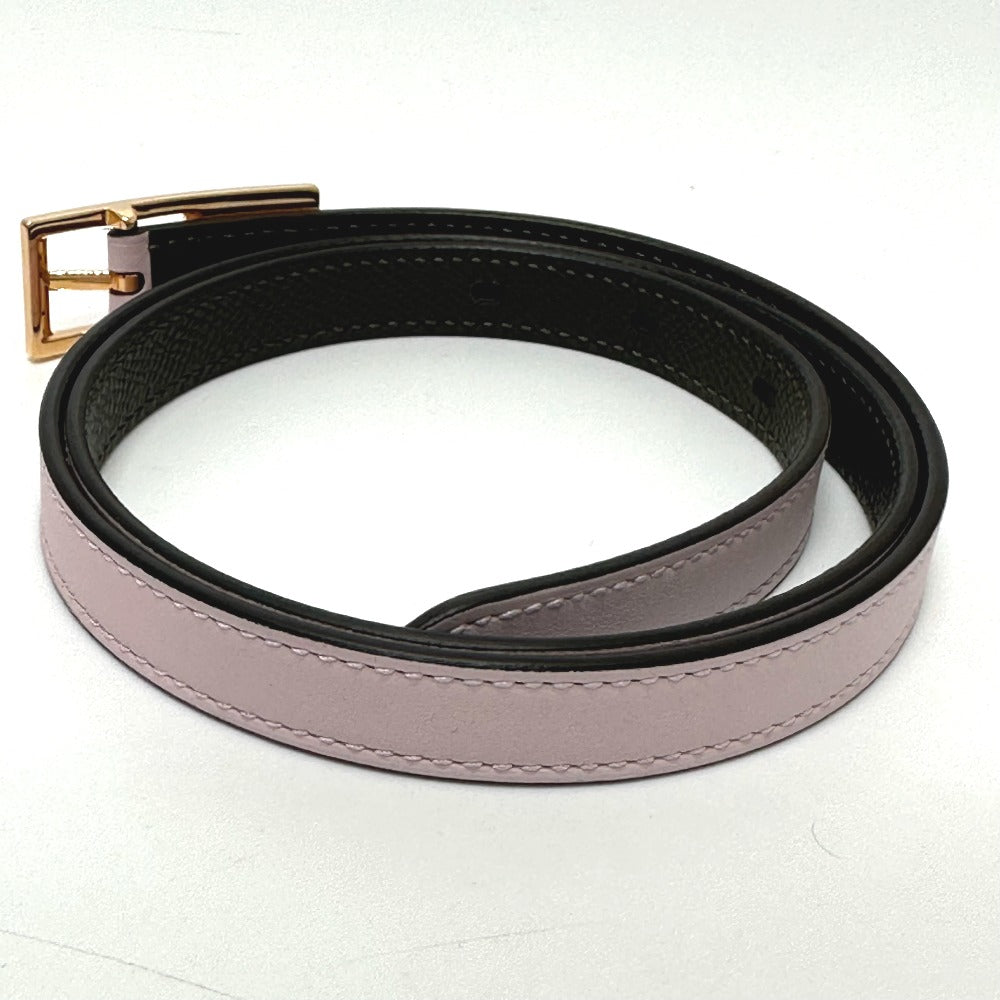 HERMES belt Vaux Swift, Epsom pink/khaki Cadena/fashion accessories Lucky 15 PM Women Used