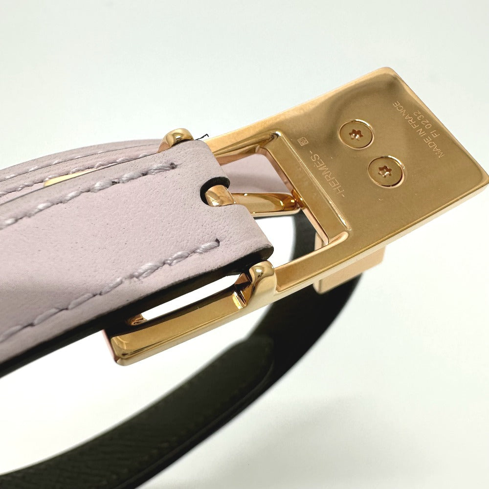HERMES belt Vaux Swift, Epsom pink/khaki Cadena/fashion accessories Lucky 15 PM Women Used