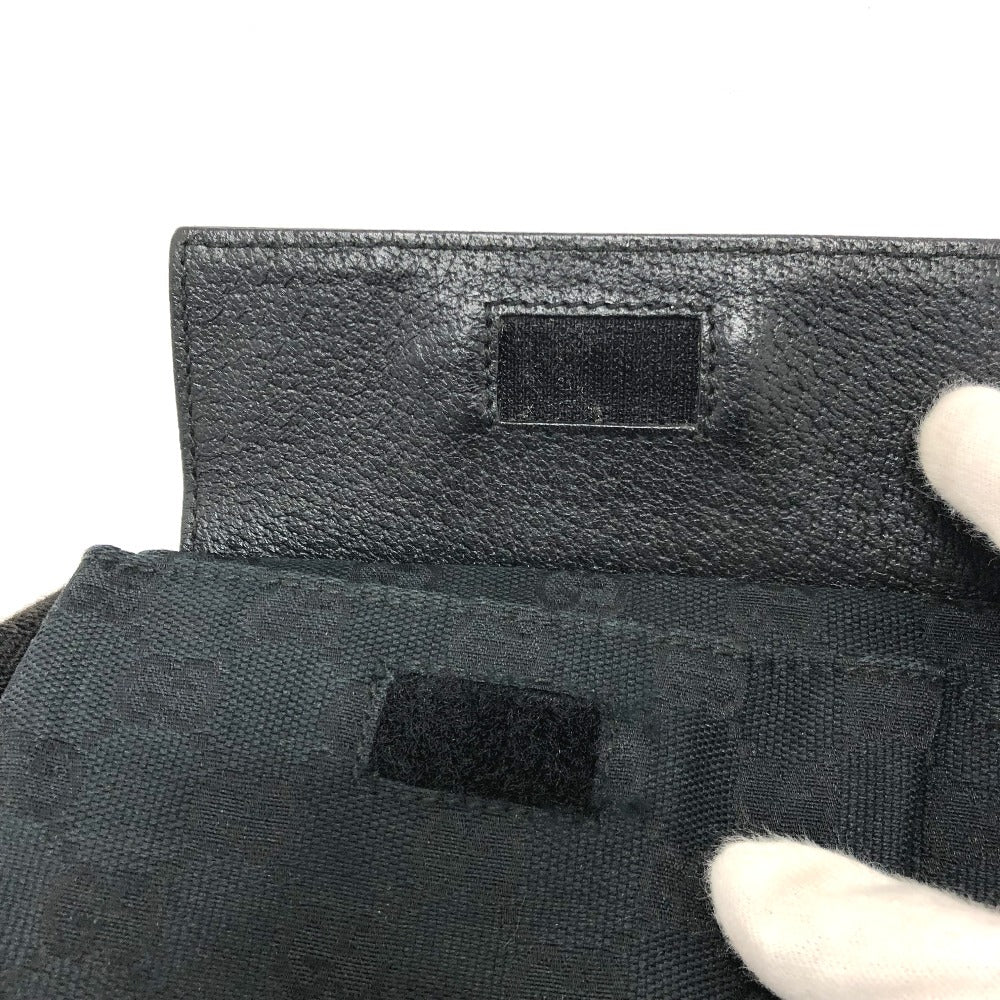 GUCCI Waist bag 28566 GG canvas black GG Sling bag mens Used