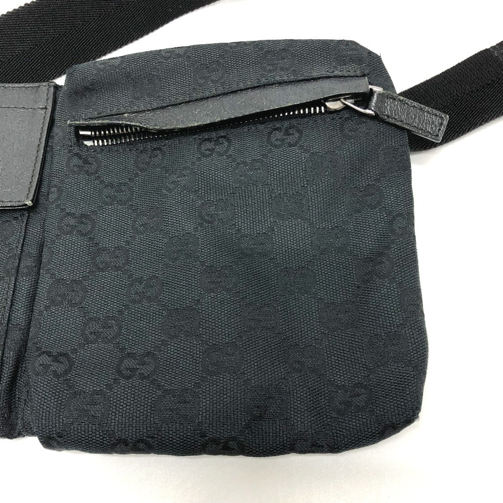 GUCCI Waist bag 28566 GG canvas black GG Sling bag mens Used