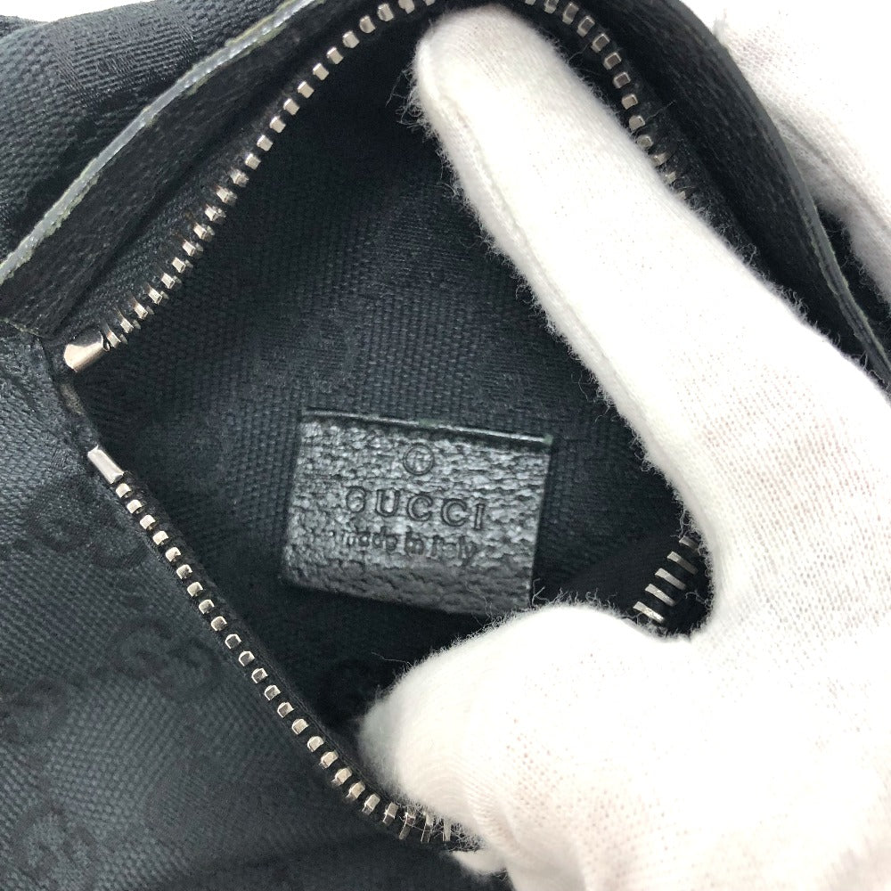 GUCCI Waist bag 28566 GG canvas black GG Sling bag mens Used