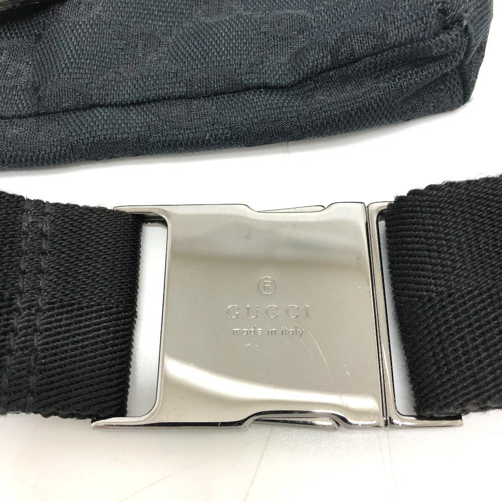 GUCCI Waist bag 28566 GG canvas black GG Sling bag mens Used