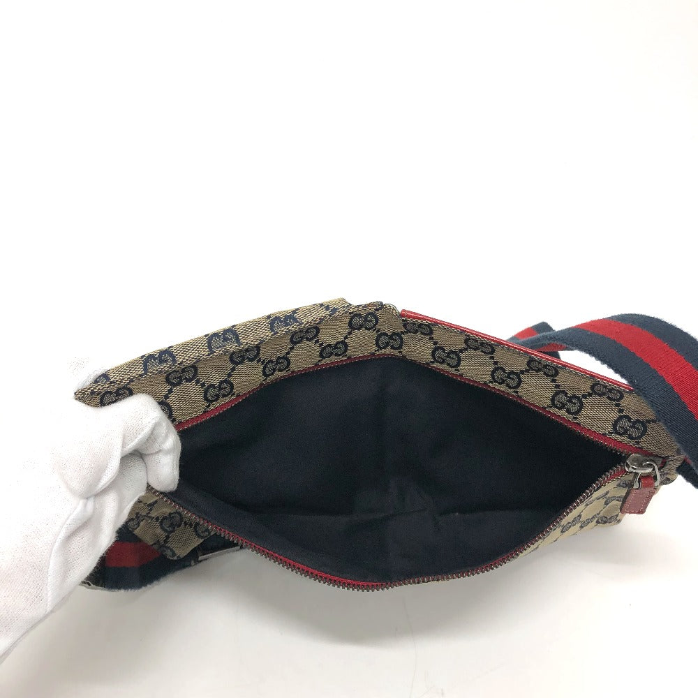 GUCCI Waist bag 28566 GG canvas / leather Red GG/logo Sling bag mens Used