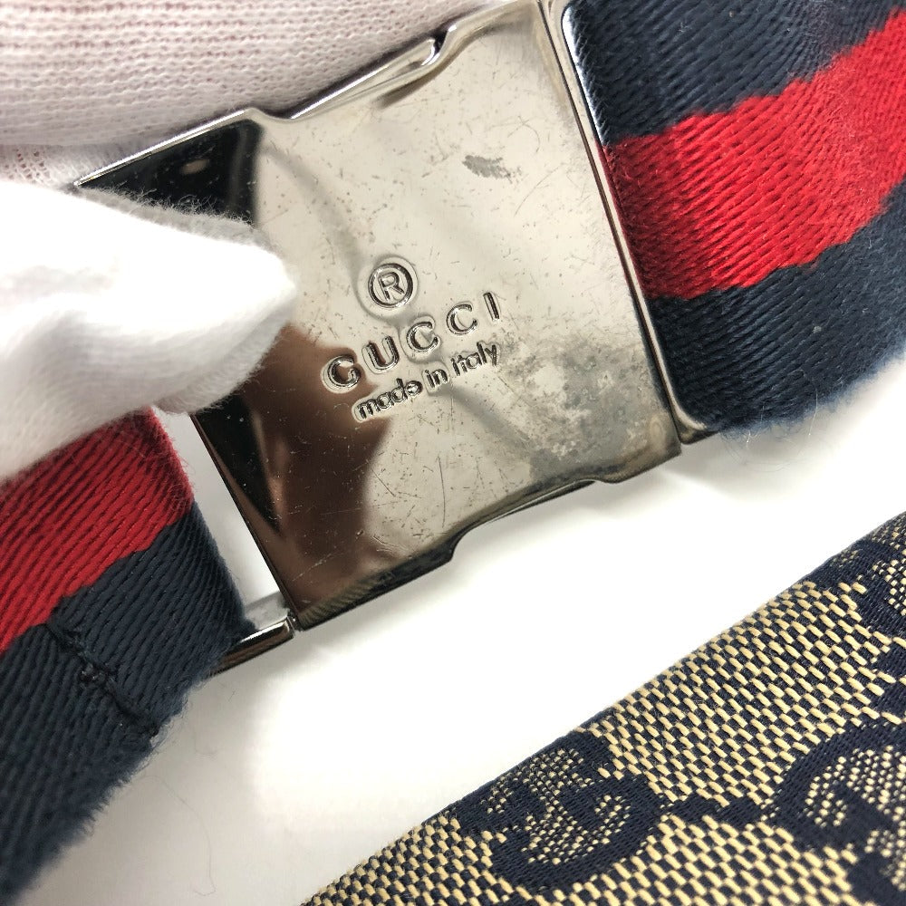 GUCCI Waist bag 28566 GG canvas / leather Red GG/logo Sling bag mens Used