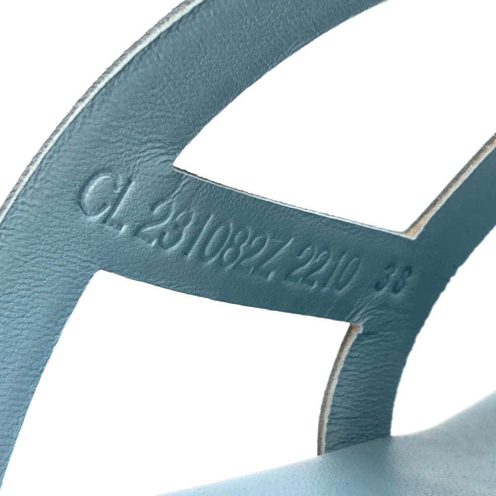 HERMES Sandals Suede / leather Light blue Platform sole Gypsy Women 38 Used