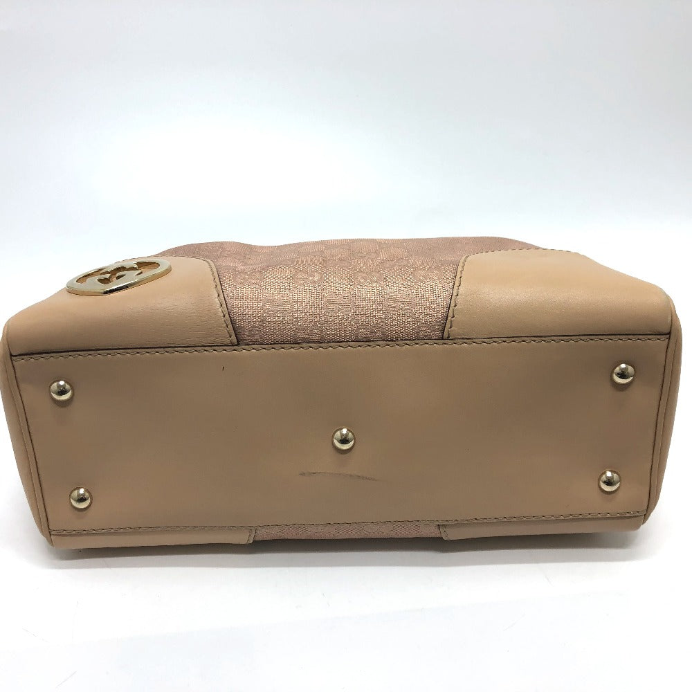 GUCCI Handbag 257067 GG canvas beige GG lame Lovely Women Secondhand