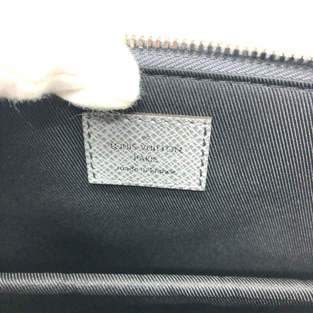 LOUIS VUITTON Business bag M30856 Taiga Leather gray Taiga Slim briefcase mens Used