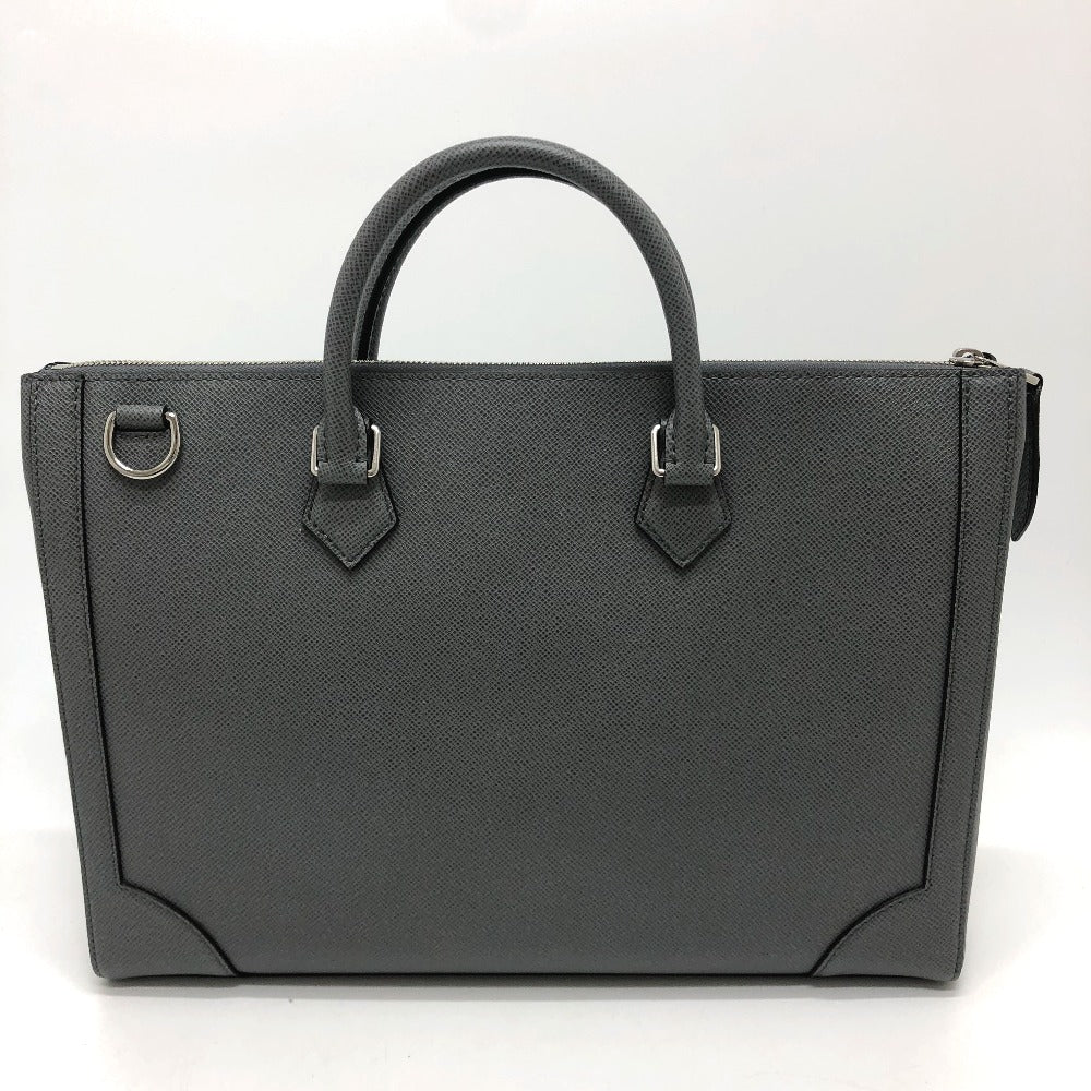 LOUIS VUITTON Business bag M30856 Taiga Leather gray Taiga Slim briefcase mens Used