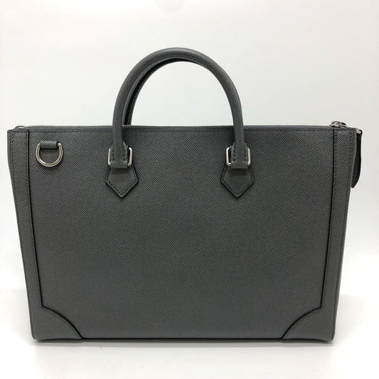 LOUIS VUITTON Business bag M30856 Taiga Leather gray Taiga Slim briefcase mens Used