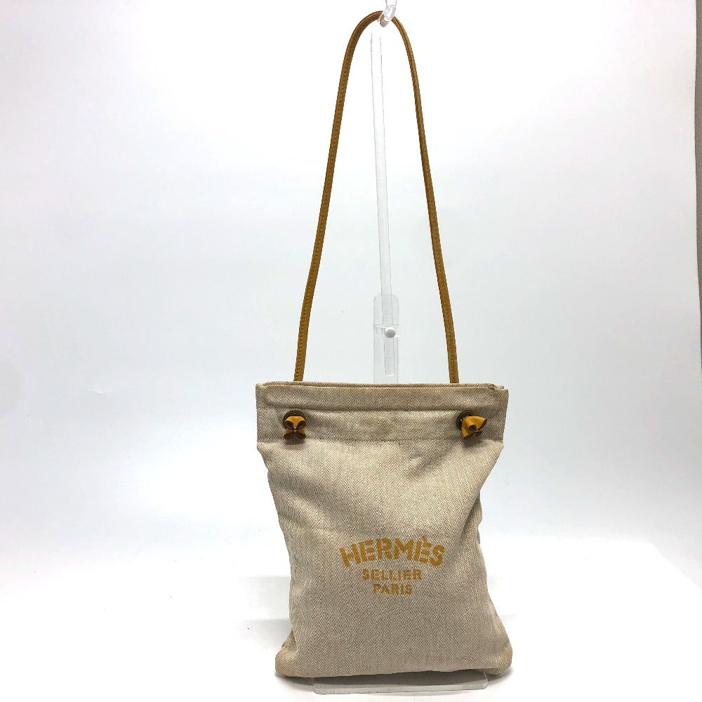 HERMES Shoulder Bag Towal chevron beige logo Aline PM Women Used