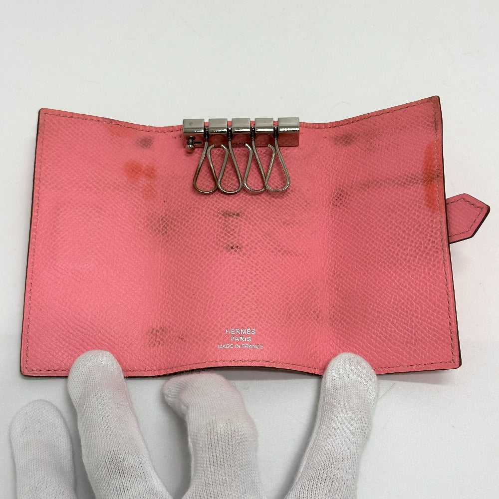 HERMES Key case Key holder  Epsom pink HMetal Bean Women Used