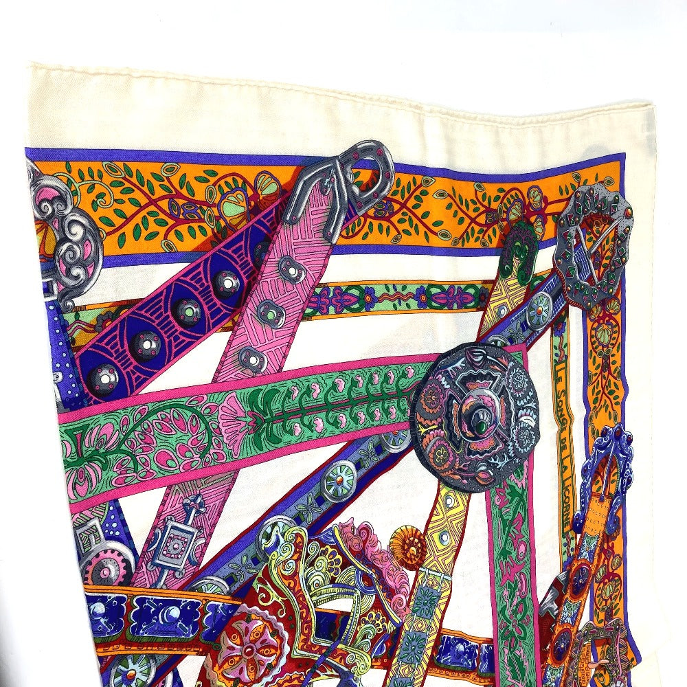 HERMES scarf Silk / cashmere multicolor unicorn dream Carre140 Women Used