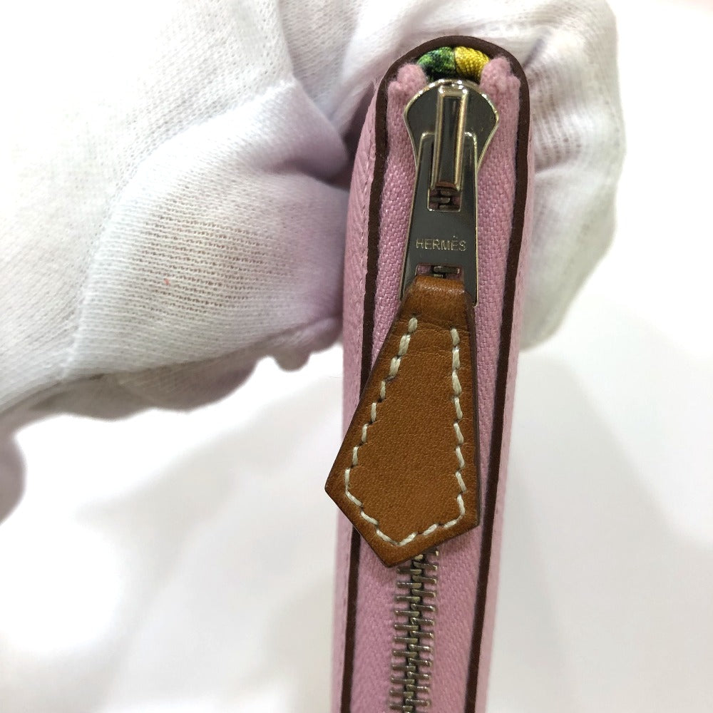 HERMES Long Wallet Purse Epsom Pink type Overall handle Azap long silk in Women Used