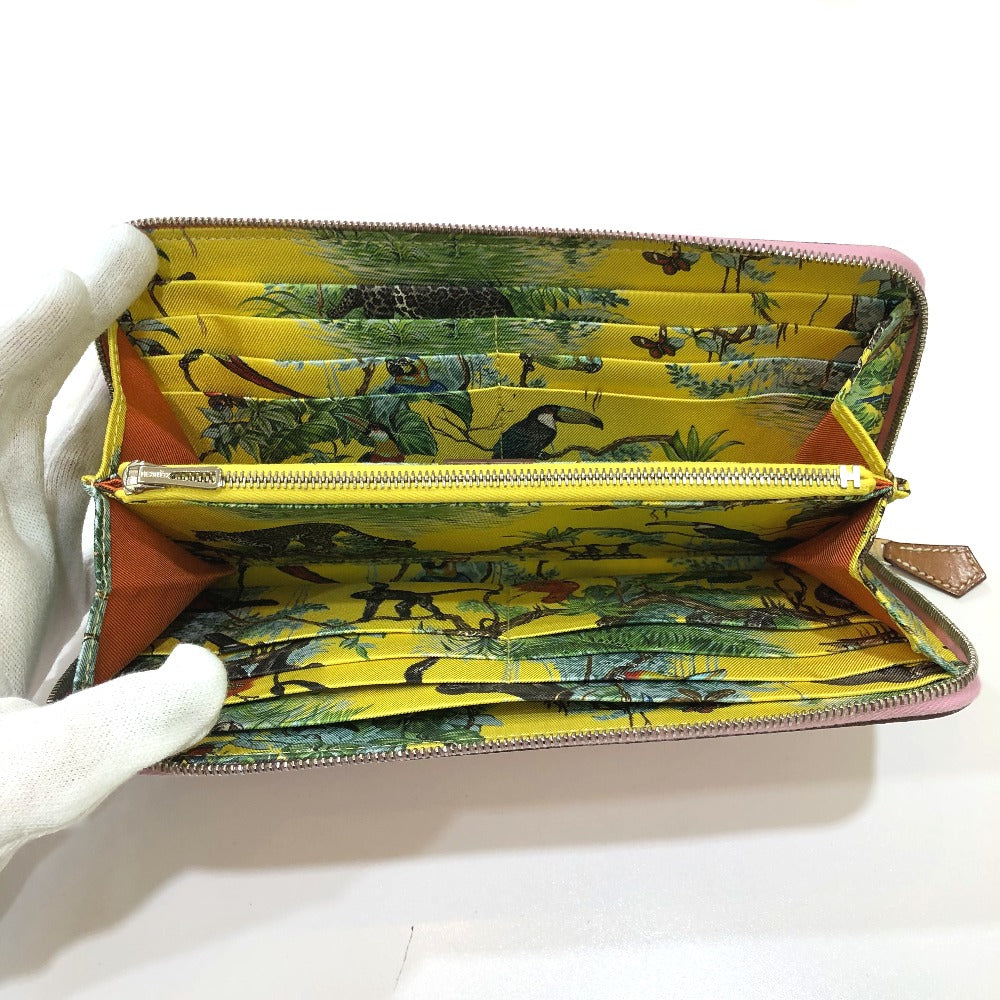 HERMES Long Wallet Purse Epsom Pink type Overall handle Azap long silk in Women Used