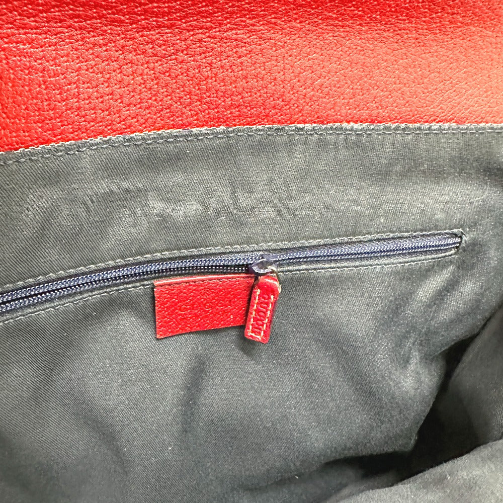 GUCCI Tote Bag 131327 GG canvas / leather Red / Navy Women Secondhand