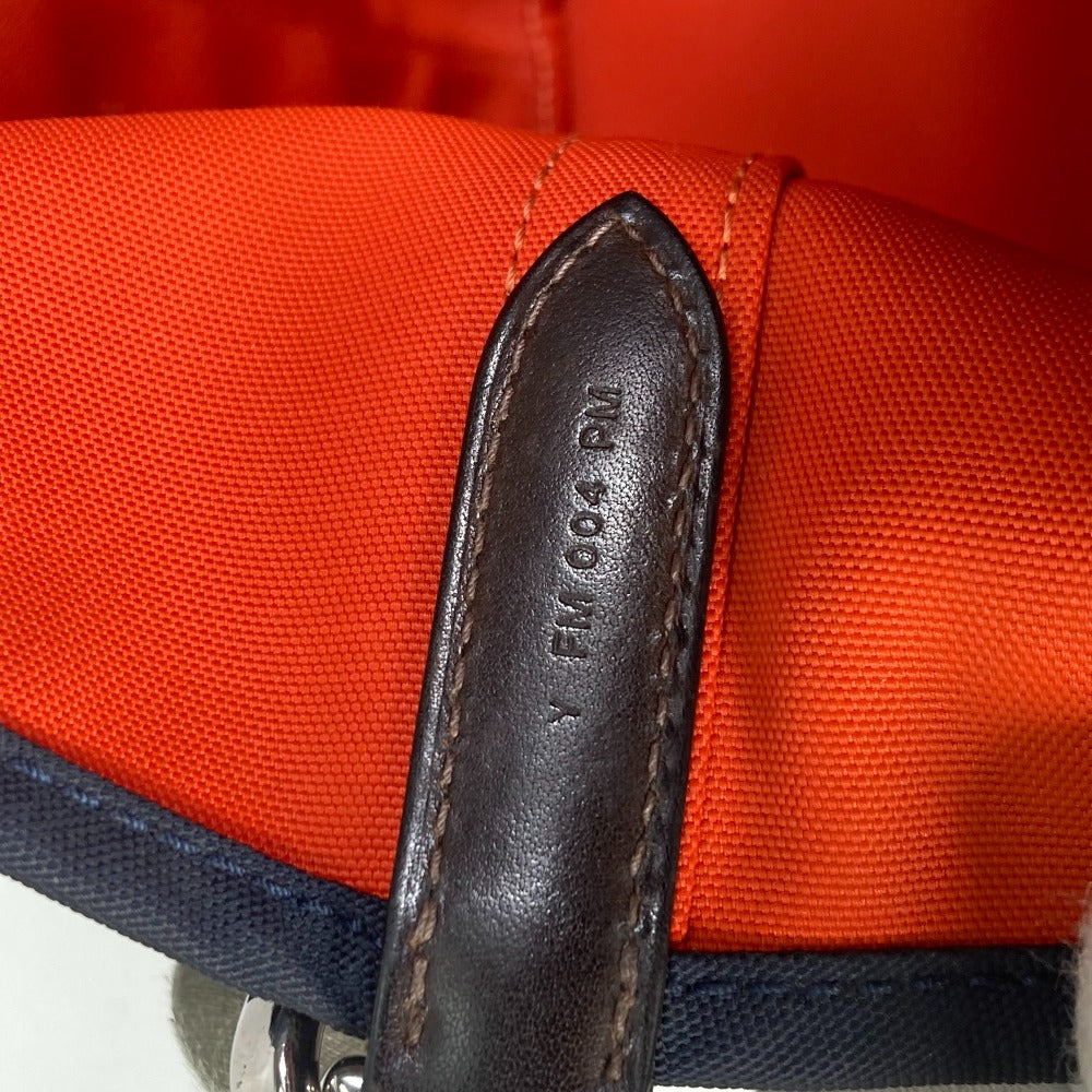 HERMES Tote Bag canvas Navy With bag-in-bag Sucked Pansage Groom Women Used