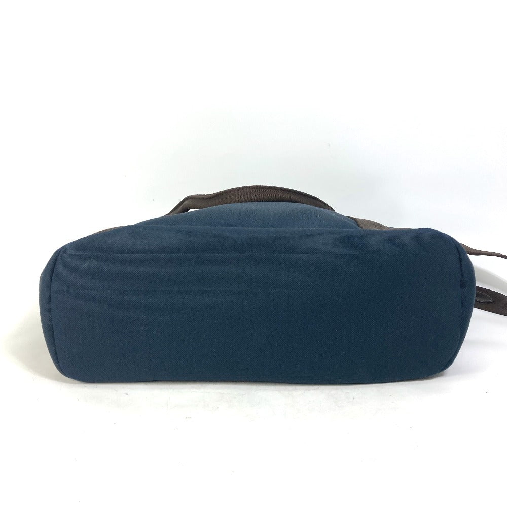 HERMES Tote Bag canvas Navy With bag-in-bag Sucked Pansage Groom Women Used