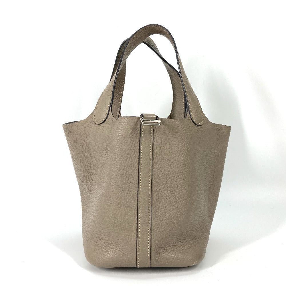 HERMES Handbag Taurillon Clemence Gray type Bag Picotin Lock PM 18 Women Used
