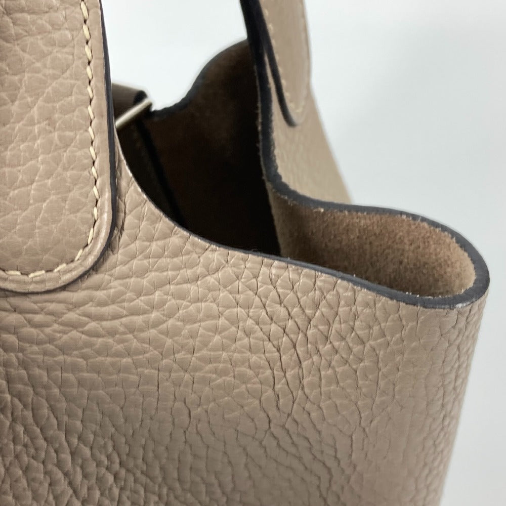 HERMES Handbag Taurillon Clemence Gray type Bag Picotin Lock PM 18 Women Used
