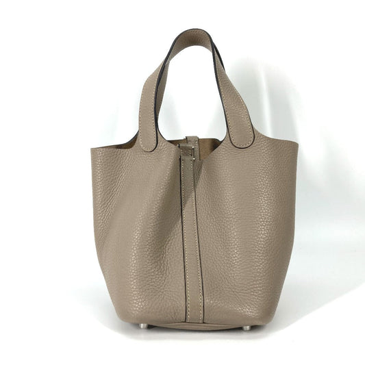 HERMES Handbag Taurillon Clemence Gray type Bag Picotin Lock PM 18 Women Used