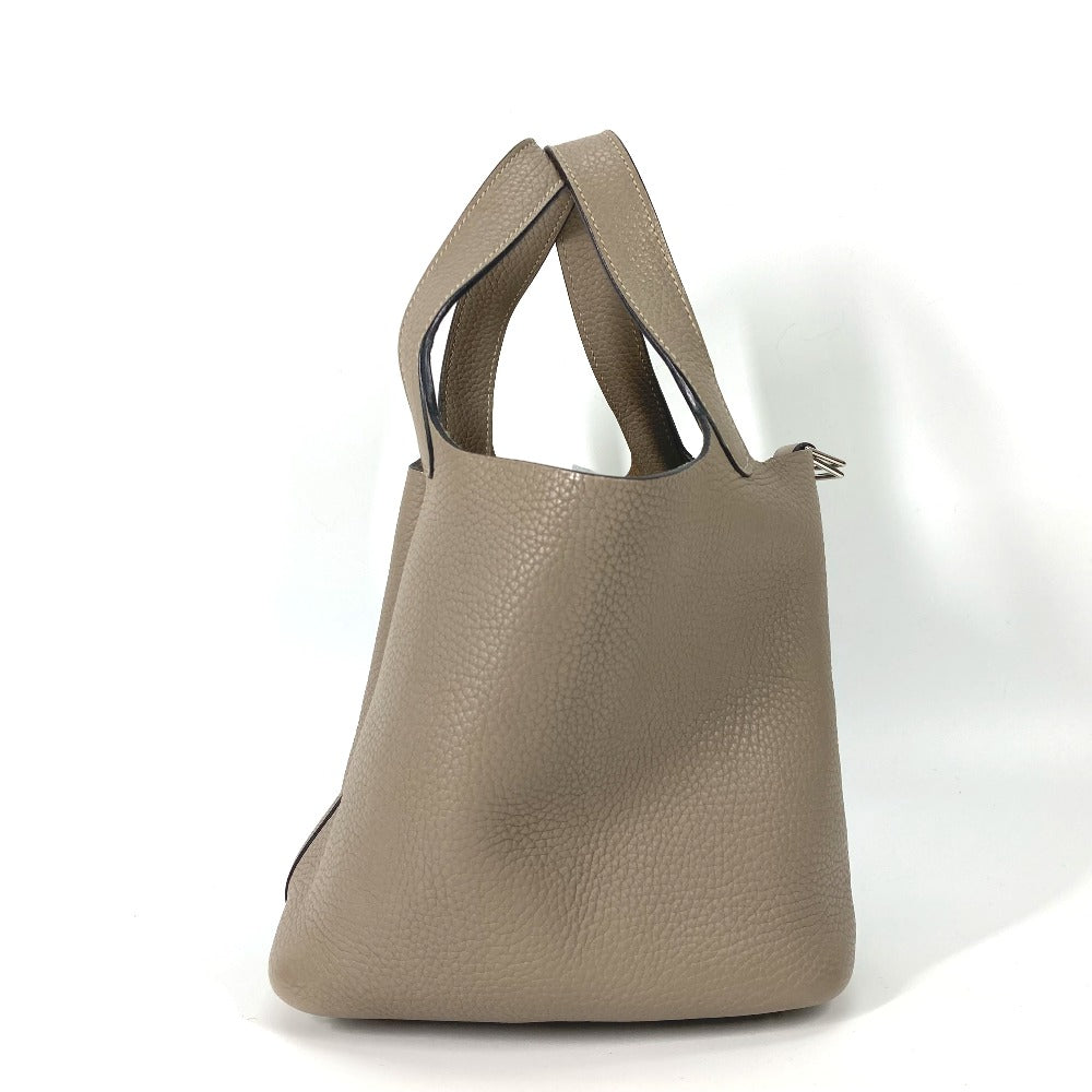 HERMES Handbag Taurillon Clemence Gray type Bag Picotin Lock PM 18 Women Used