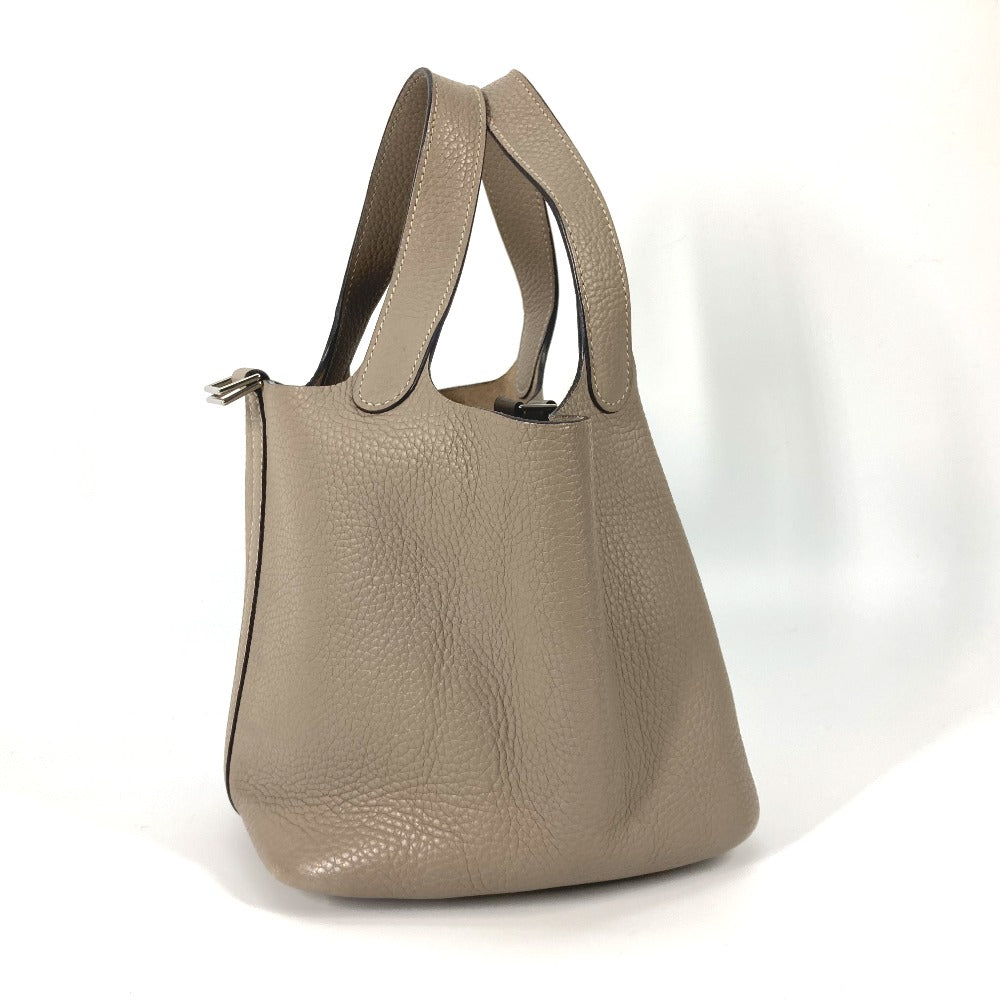 HERMES Handbag Taurillon Clemence Gray type Bag Picotin Lock PM 18 Women Used