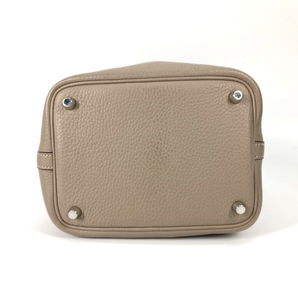 HERMES Handbag Taurillon Clemence Gray type Bag Picotin Lock PM 18 Women Used