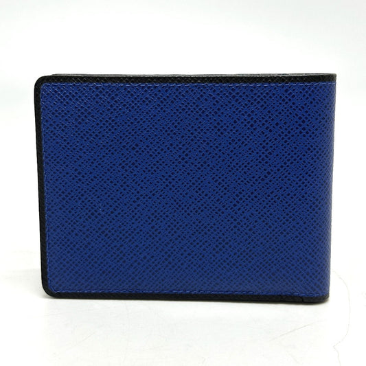 LOUIS VUITTON Folded wallet M30565 Taiga Leather blue Taiga Portefeuille mens Used
