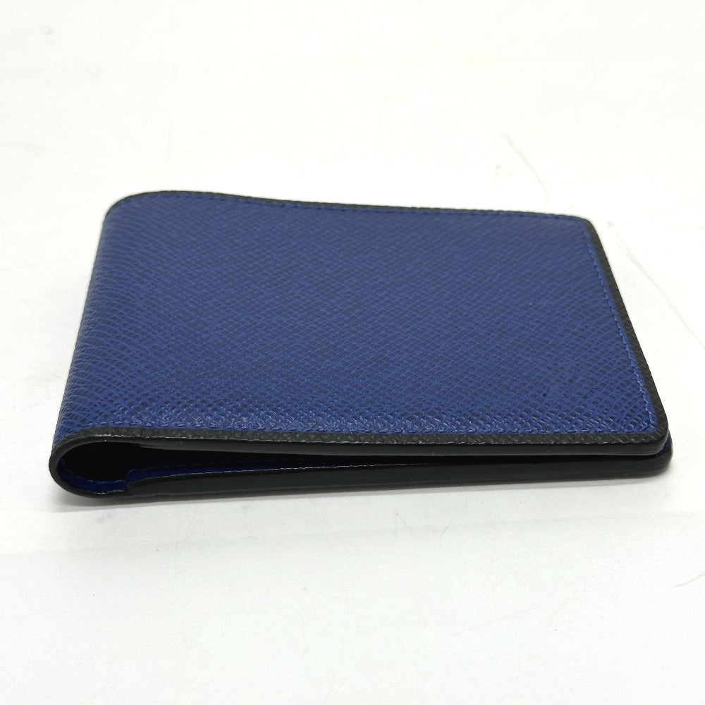 LOUIS VUITTON Folded wallet M30565 Taiga Leather blue Taiga Portefeuille mens Used
