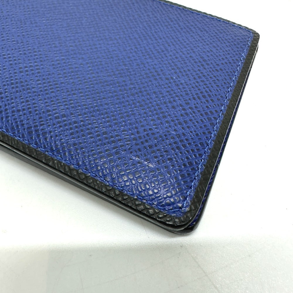 LOUIS VUITTON Folded wallet M30565 Taiga Leather blue Taiga Portefeuille mens Used