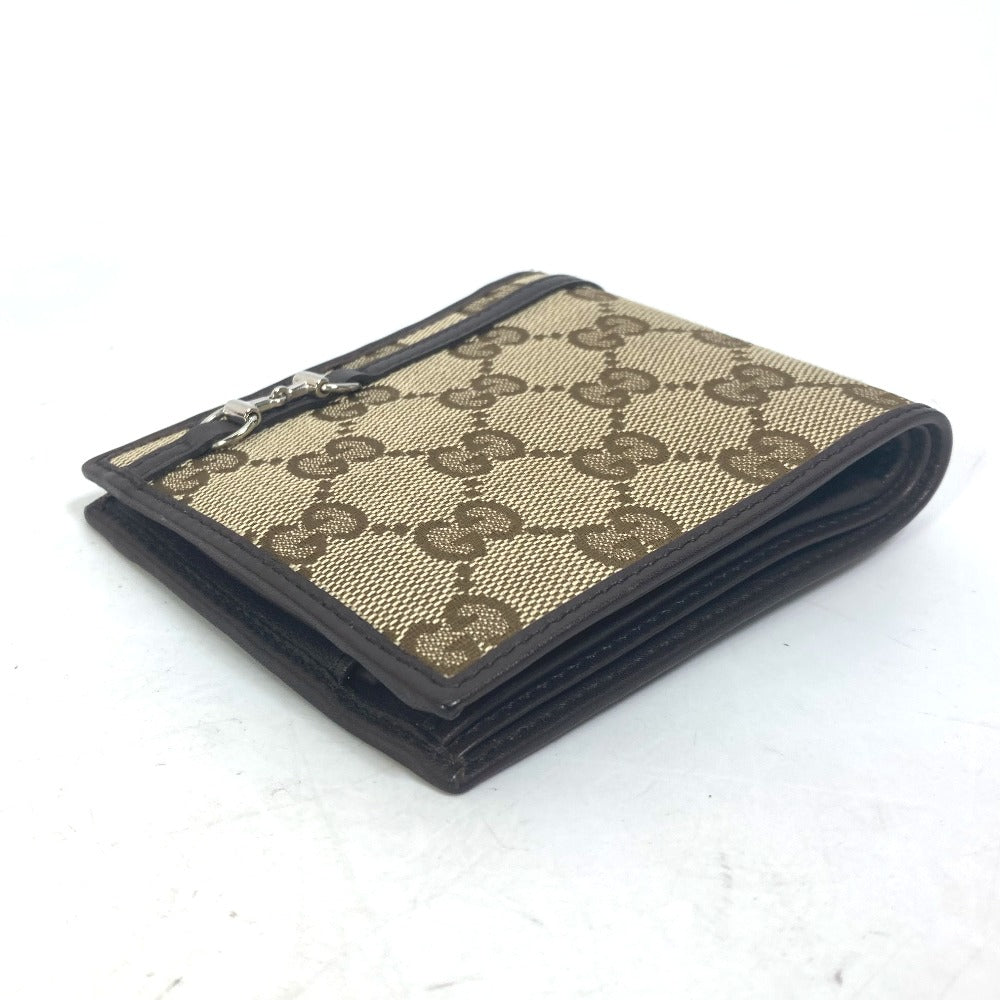 GUCCI Folded wallet 245773 GG canvas beige GG Horsebit Women Used