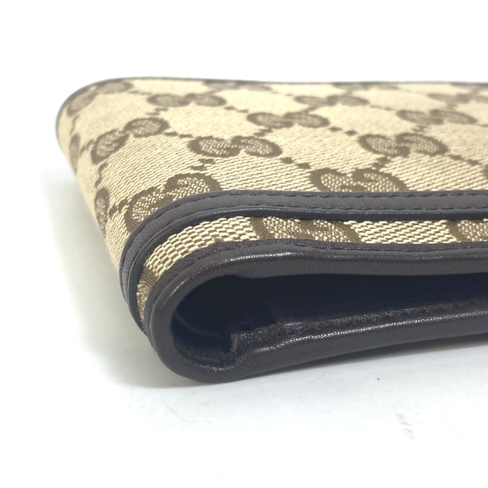 GUCCI Folded wallet 245773 GG canvas beige GG Horsebit Women Used