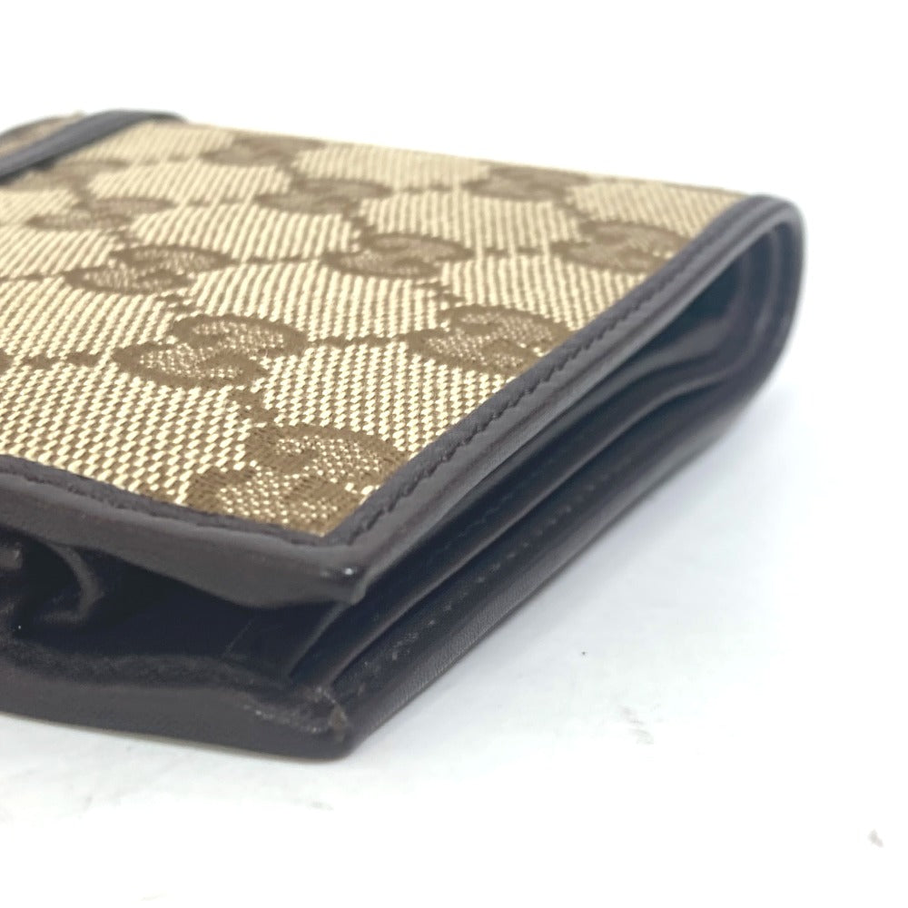 GUCCI Folded wallet 245773 GG canvas beige GG Horsebit Women Used