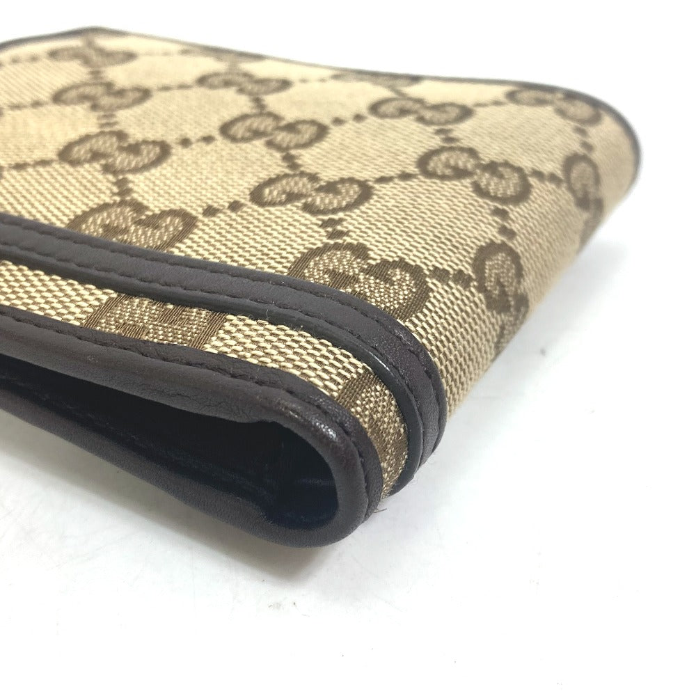 GUCCI Folded wallet 245773 GG canvas beige GG Horsebit Women Used
