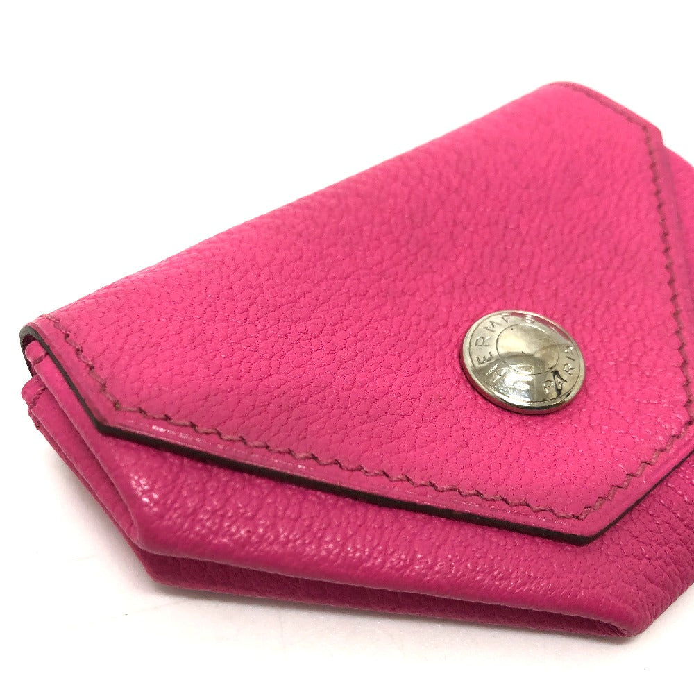 HERMES Coin case Shave pink Revan Cattle Women Used