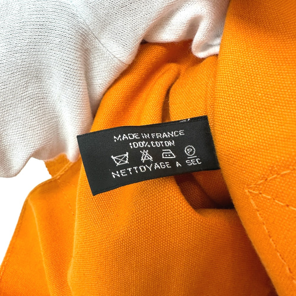 HERMES Tote Bag canvas Orange Fool Toe Kabas Women Used