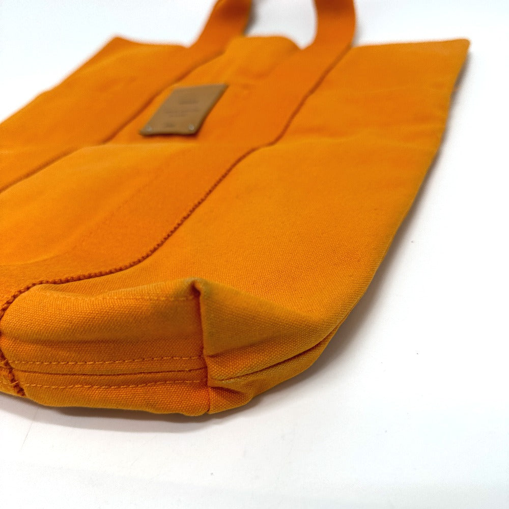 HERMES Tote Bag canvas Orange Fool Toe Kabas Women Used